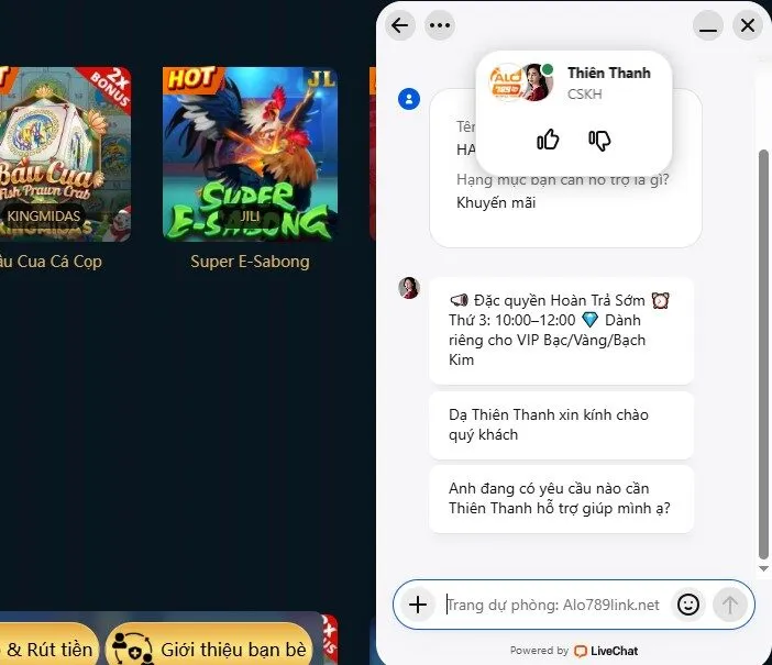 Luôn luôn hỗ trợ người chơi liên tục